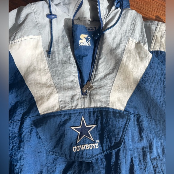 Rare Vintage 90s Starter Nfl Dallas Cowboys Pullover Puffer Jacket Men's L - Picture 4 of 9